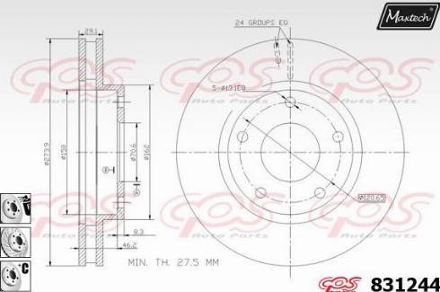 Maxtech 831244.6980 - Bremžu diski autodraugiem.lv