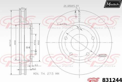 Maxtech 831244.0000 - Bremžu diski autodraugiem.lv