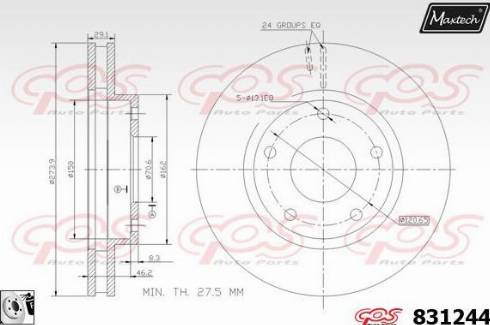 Maxtech 831244.0080 - Bremžu diski autodraugiem.lv