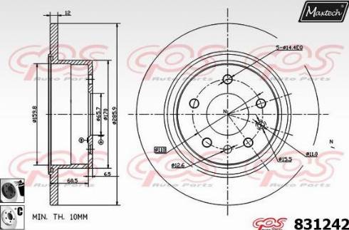 Maxtech 831242.6060 - Bremžu diski autodraugiem.lv