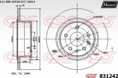 Maxtech 831242.0000 - Bremžu diski autodraugiem.lv