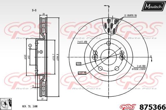 Maxtech 831215 - Bremžu diski autodraugiem.lv