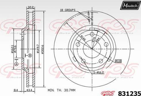 Maxtech 831235.0000 - Bremžu diski autodraugiem.lv