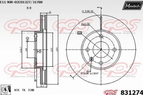 Maxtech 831274.0080 - Bremžu diski autodraugiem.lv