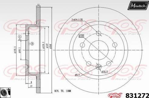 Maxtech 831272.0060 - Bremžu diski autodraugiem.lv