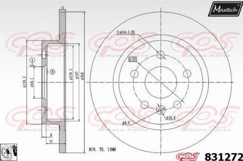 Maxtech 831272.0080 - Bremžu diski autodraugiem.lv