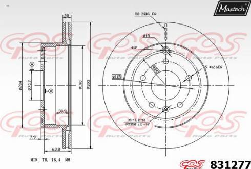 Maxtech 831277.0000 - Bremžu diski autodraugiem.lv