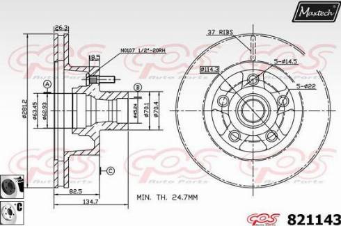 Maxtech 821143.6060 - Bremžu diski autodraugiem.lv