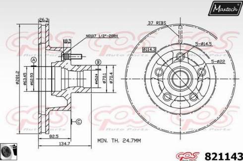 Maxtech 821143.0060 - Bremžu diski autodraugiem.lv