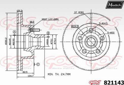 Maxtech 821143.0000 - Bremžu diski autodraugiem.lv