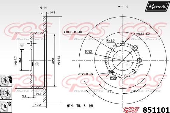 Maxtech 871153 - Bremžu diski autodraugiem.lv