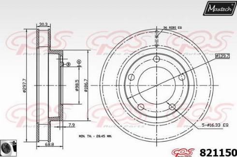 Maxtech 821150.0060 - Bremžu diski autodraugiem.lv