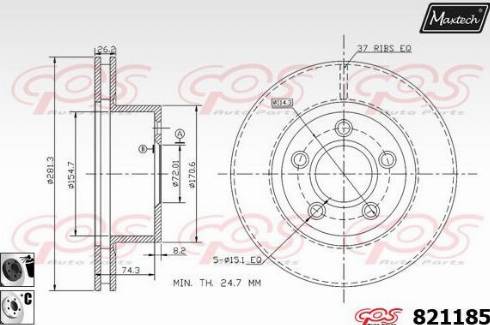 Maxtech 821185.6060 - Bremžu diski autodraugiem.lv