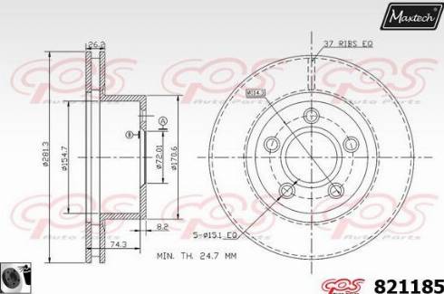 Maxtech 821185.0060 - Bremžu diski autodraugiem.lv