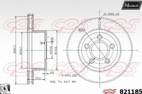 Maxtech 821185.0080 - Bremžu diski autodraugiem.lv