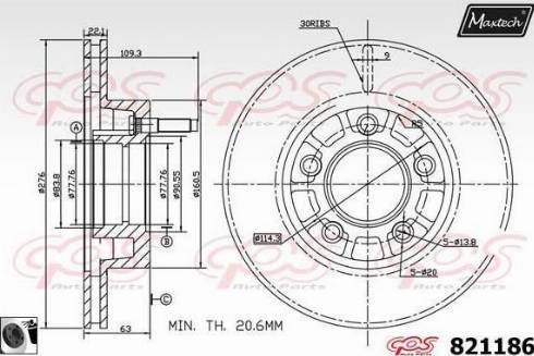 Maxtech 821186.0060 - Bremžu diski autodraugiem.lv