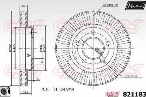 Maxtech 821183.0060 - Bremžu diski autodraugiem.lv