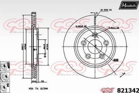 Maxtech 821342.6880 - Bremžu diski autodraugiem.lv