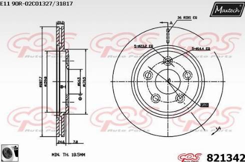 Maxtech 821342.0060 - Bremžu diski autodraugiem.lv