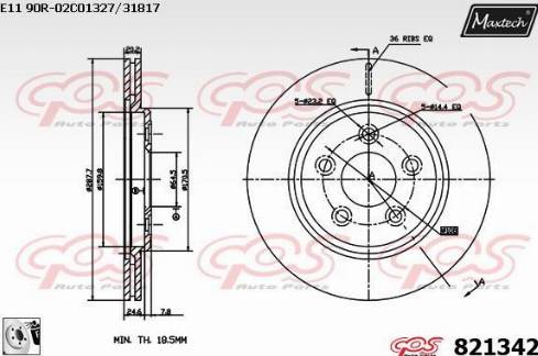 Maxtech 821342.0080 - Bremžu diski autodraugiem.lv