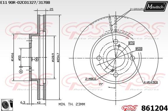 Maxtech 821354 - Bremžu diski autodraugiem.lv