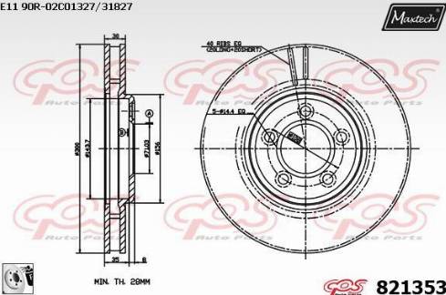 Maxtech 821353.0080 - Bremžu diski autodraugiem.lv