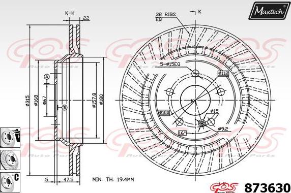 Maxtech 821291 - Bremžu diski autodraugiem.lv