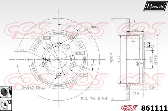 Maxtech 821254 - Bremžu diski autodraugiem.lv