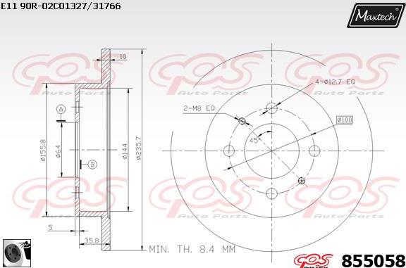 Maxtech 821255 - Bremžu diski autodraugiem.lv