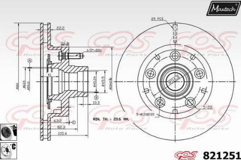 Maxtech 821251.6060 - Bremžu diski autodraugiem.lv