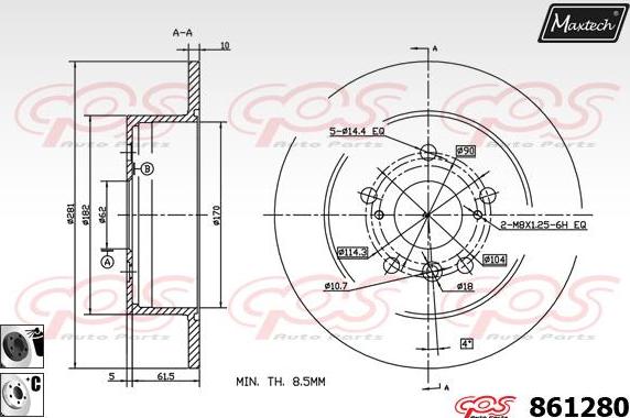 Maxtech 821251 - Bremžu diski autodraugiem.lv