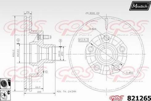 Maxtech 821265.6060 - Bremžu diski autodraugiem.lv