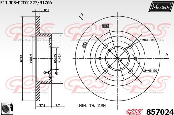 Maxtech 821262 - Bremžu diski autodraugiem.lv