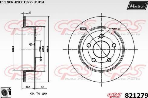 Maxtech 821279.0060 - Bremžu diski autodraugiem.lv