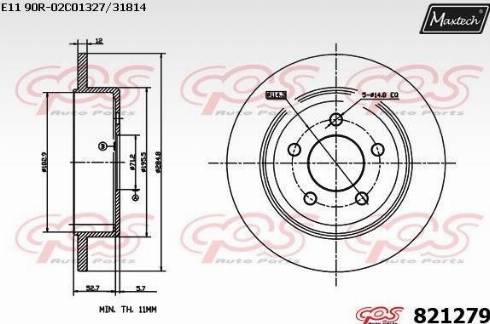 Maxtech 821279.0000 - Bremžu diski autodraugiem.lv