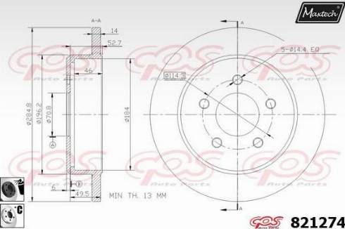 Maxtech 821274.6060 - Bremžu diski autodraugiem.lv