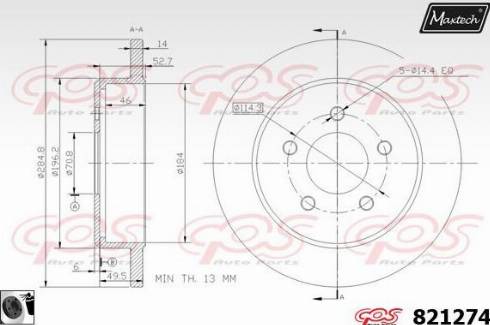 Maxtech 821274.0060 - Bremžu diski autodraugiem.lv