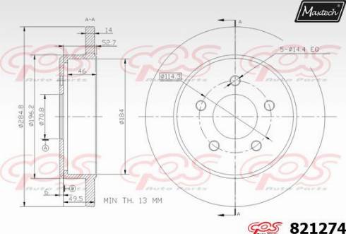 Maxtech 821274.0000 - Bremžu diski autodraugiem.lv