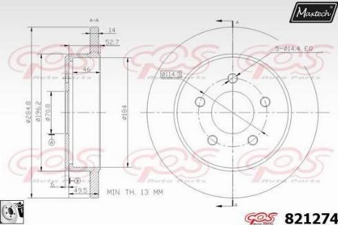 Maxtech 821274.0080 - Bremžu diski autodraugiem.lv