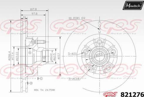 Maxtech 821276.0000 - Bremžu diski autodraugiem.lv