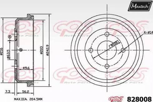 Maxtech 828008.0000 - Bremžu trumulis autodraugiem.lv