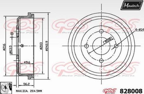 Maxtech 828008.0080 - Bremžu trumulis autodraugiem.lv