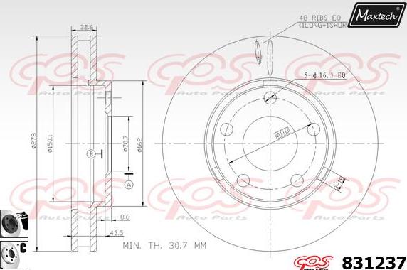 Maxtech 827040 - Bremžu diski autodraugiem.lv