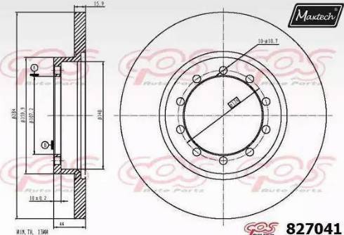 Maxtech 827041.0000 - Bremžu diski autodraugiem.lv