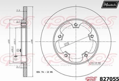 Maxtech 827055.0000 - Bremžu diski autodraugiem.lv