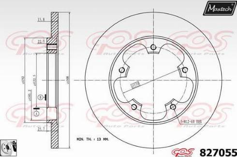 Maxtech 827055.0080 - Bremžu diski autodraugiem.lv