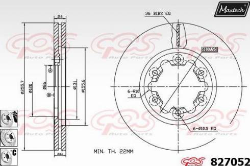 Maxtech 827052.6880 - Bremžu diski autodraugiem.lv