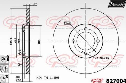 Maxtech 827004.6880 - Bremžu diski autodraugiem.lv