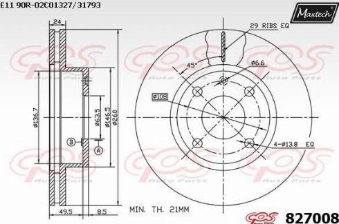 Maxtech 827008.0000 - Bremžu diski autodraugiem.lv