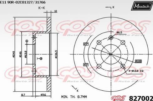 Maxtech 827002.0000 - Bremžu diski autodraugiem.lv